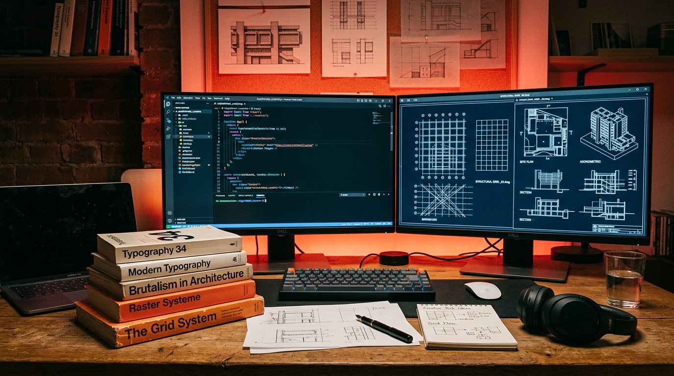 Creative developer coding setup